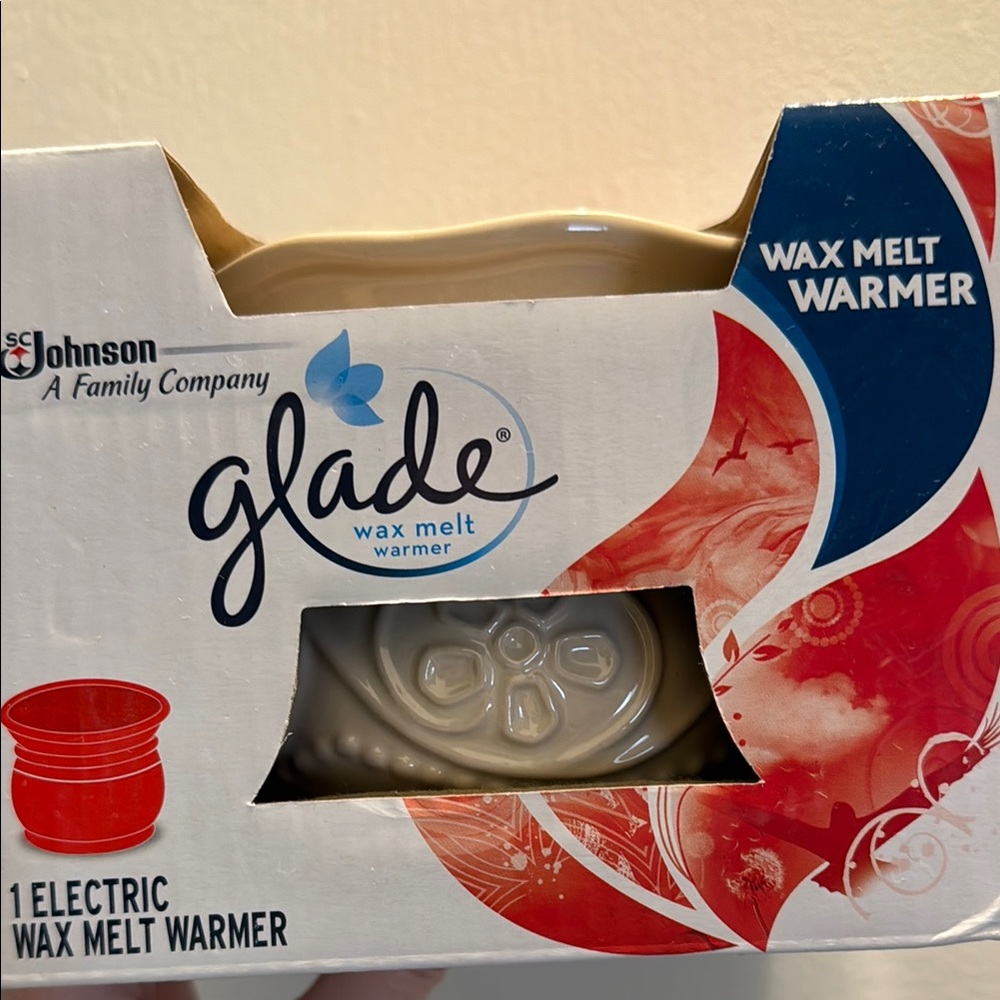 Glade Wax Melt Warmer - Cream with floral design